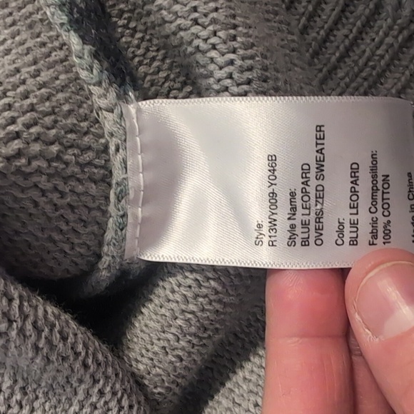 R13 Oversized Sweater - Blue Leopard - Picture 7 of 8